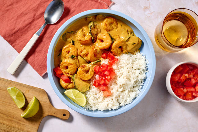 Curry de crevettes & légumes d'été