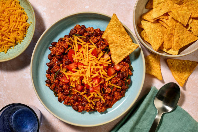 Snabb texmexgryta med nötfärs och bönor