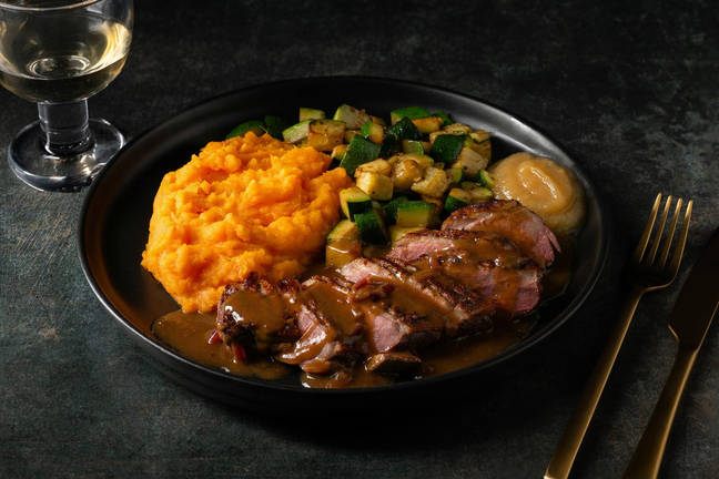 Magret de pato con salsa balsámica