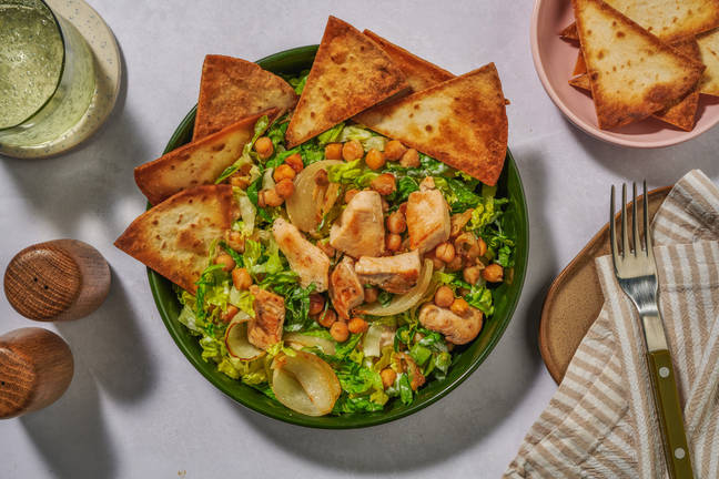 Hähnchensalat mit Kichererbsen & Taco-Chips