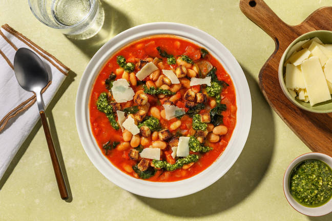 Mijoté de haricots blancs, épinards & chorizo