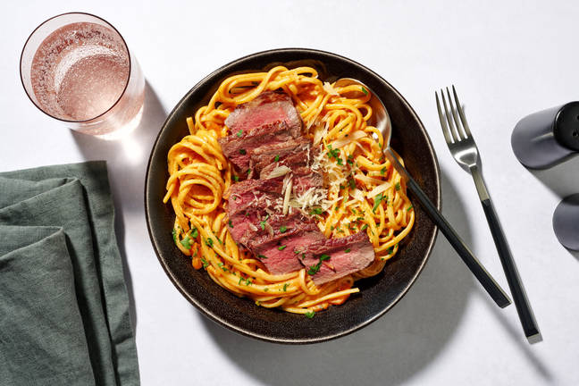 Pavé de bœuf grillé & linguine