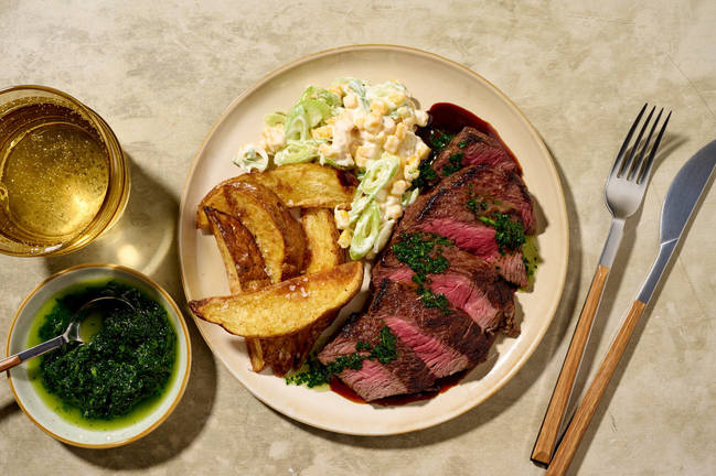 Pavé de bœuf sauce churrasco & salade de maïs