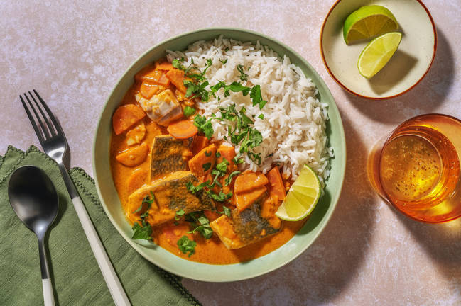 Curry rouge façon thaï au baramundi