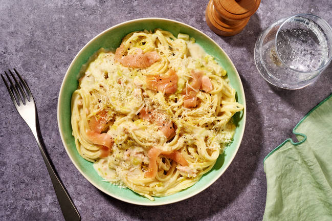 Linguine crémeuses au saumon fumé