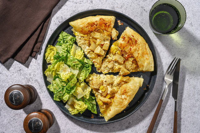 Tarte aux artichauts marinés, origan & poireau