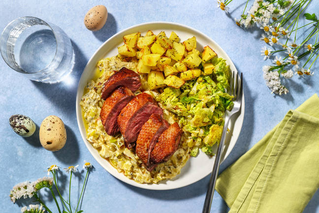 Canard grillé & pomme de terre au thym