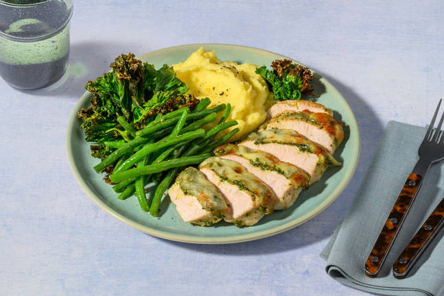 Basil Pesto and Cheese Crusted Turkey