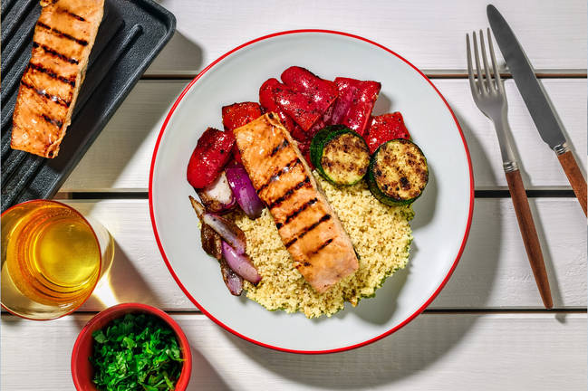 Place au BBQ : truite grillée & semoule