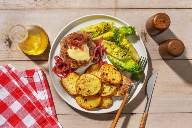 Steak parisien au cantal AOP & oignons confits