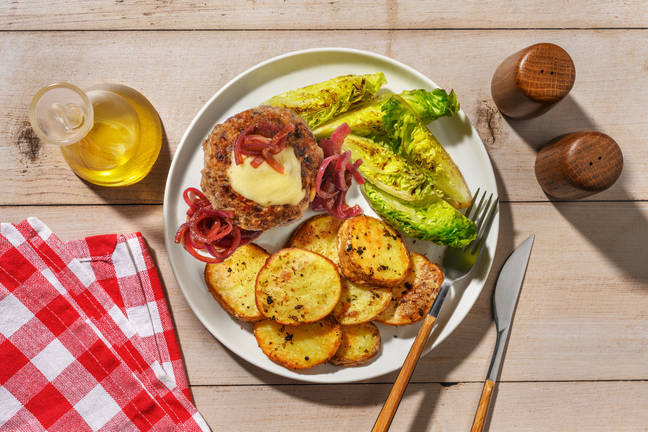 Steak parisien au cantal AOP & oignons confits