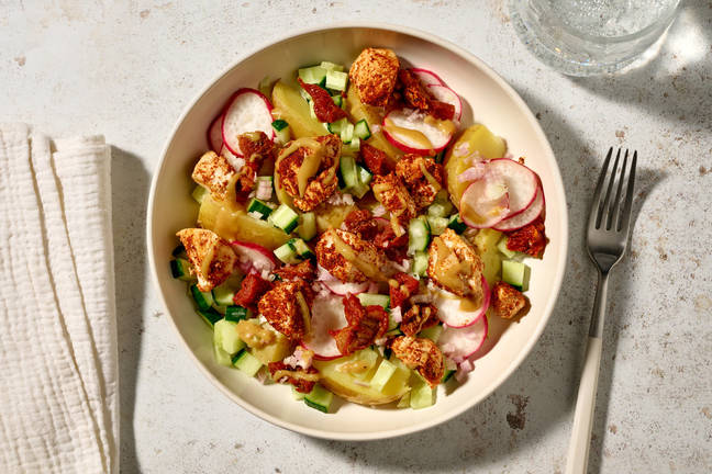 Salade de grenailles au poulet doré & radis
