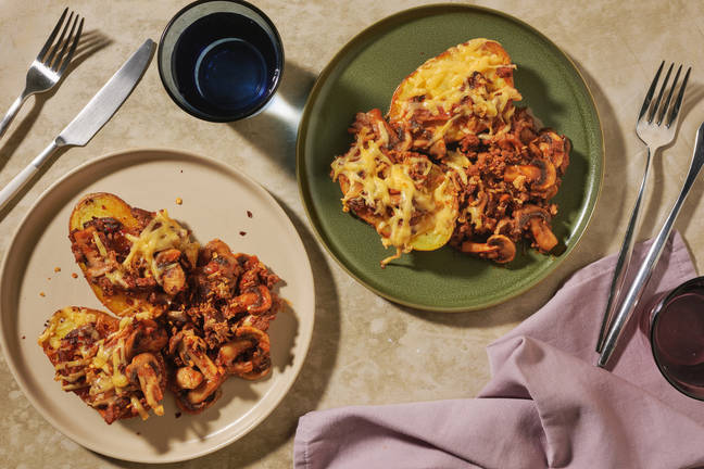 Peri Peri Mince Baked Potato with Crispy Onions