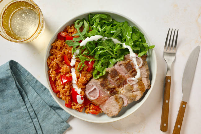 Seared Lamb Steak on West African Style Spiced Rice