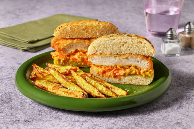 Burger au poulet façon katsu sando & frites