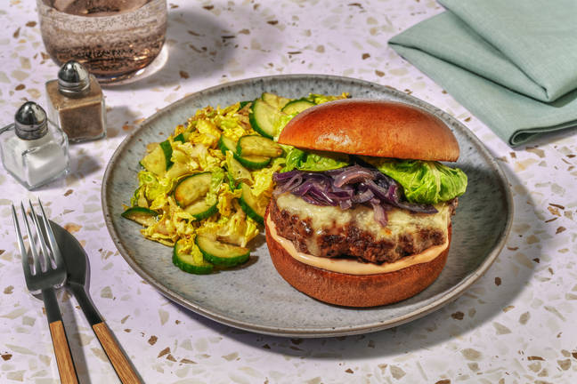 Texas BBQ burger au bœuf & gouda