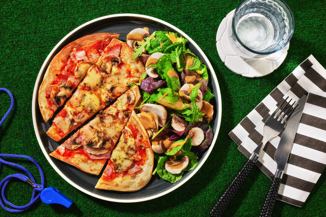 Pizza naan décisive : jambon & champignons