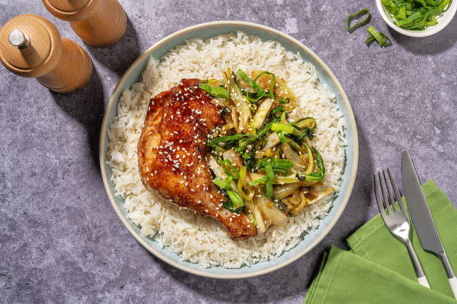 Cuisse de poulet laqué & pak choi 