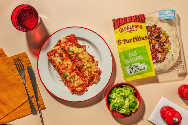 Enchiladas poulet, poivron & cheddar