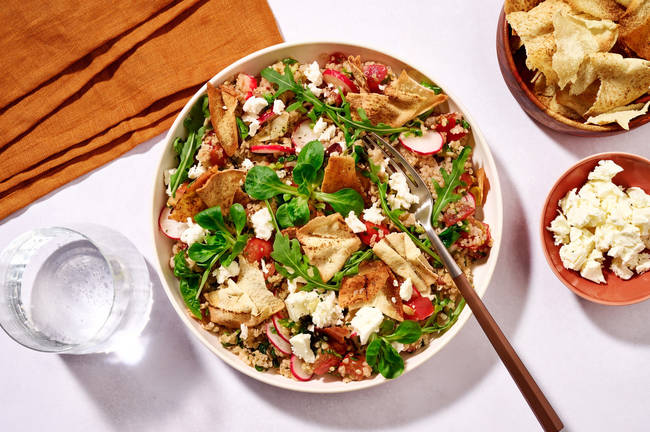 La quasi Fattoush : quinoa & tomates côtelées