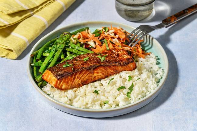 Ketjap Manis Glazed Salmon and Garlic Rice