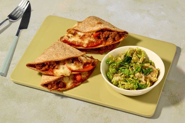 Quesadillas complètes : bœuf, poivron & cheddar