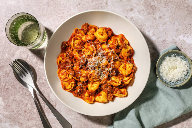 Tortelloni ricotta-épinards sauce bolo