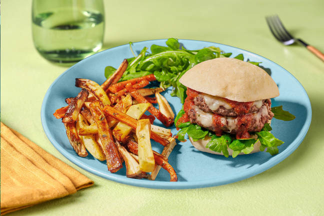 Sportersfavoriet: marinara-stijl dubbele cheeseburger