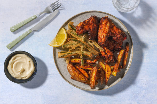 Ailes de poulet pili-pili à la portugaise & frites