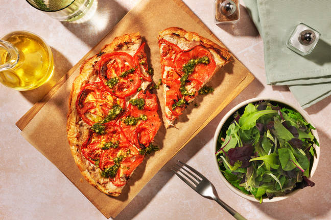 Tarte fine thon, tomates & crème de basilic