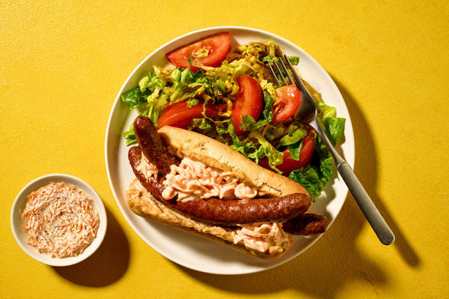 Hot dog express : merguez de bœuf & jerk-mayo