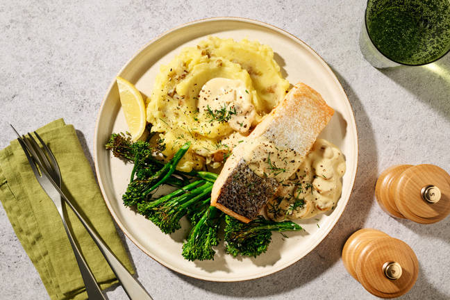 Lemon Salmon in Creamy Mushroom & Dill Sauce