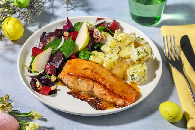 Honung- och senapsrostad lax