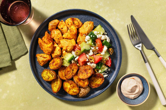 Baked Chicken and Greek salad