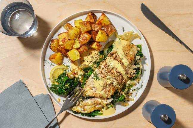 Tilapia Florentine with Hollandaise Sauce