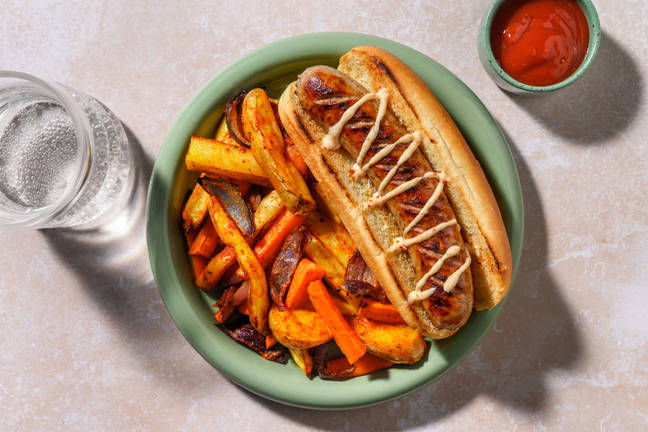 Spicy Honey Hot Dog mit Rostbratwurst