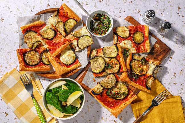 Smördegspaj med aubergine och Parmigiano Reggiano