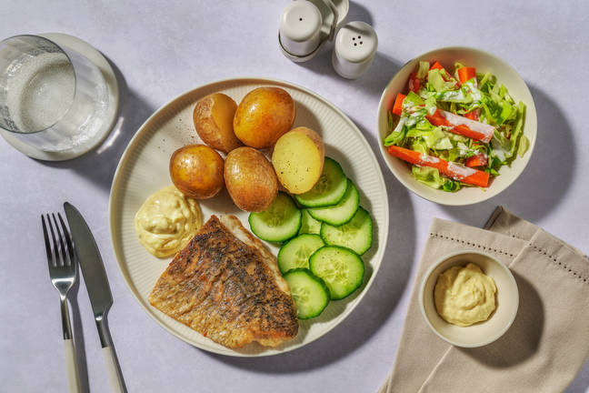 Snabblagad stekt fisk och remouladsås
