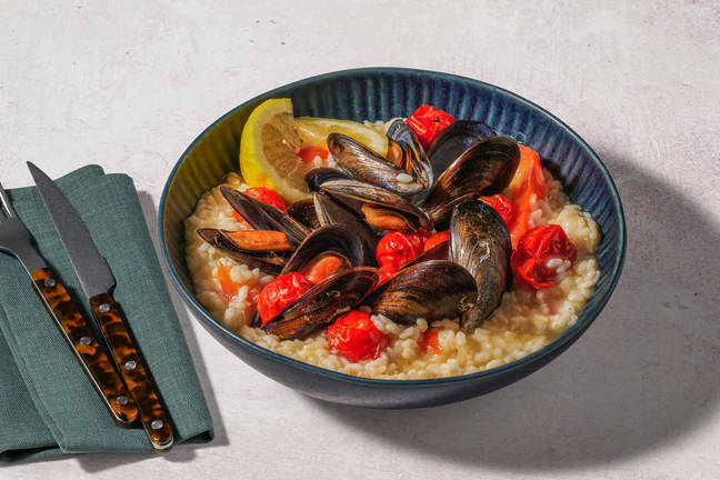 Mediterranean Style Mussel Baked Rice