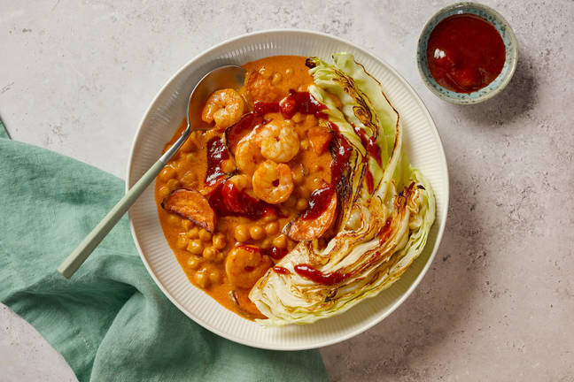Goan Style Prawn Curry and Tamarind Hispi Cabbage