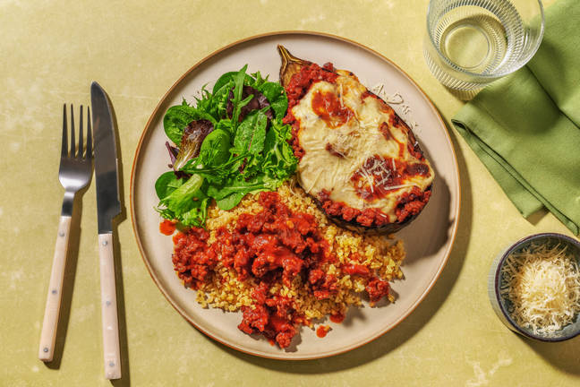 Gresk gratinert aubergine med kjøttdeig