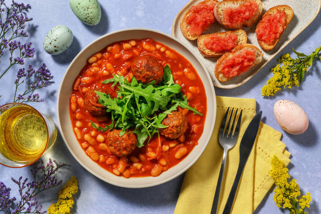 Beef Meatballs in Cannellini Bean Stew