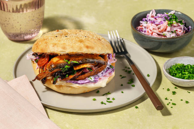 BBQ Portobello Pita mit Aioli