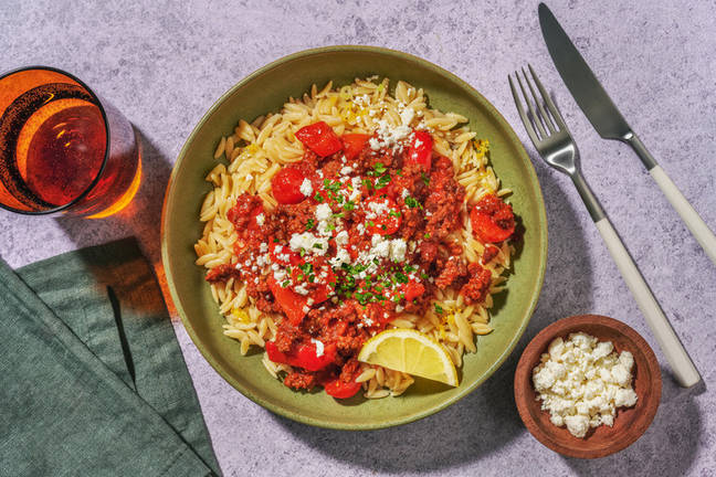 Lemony Beef and Orzo Bowls