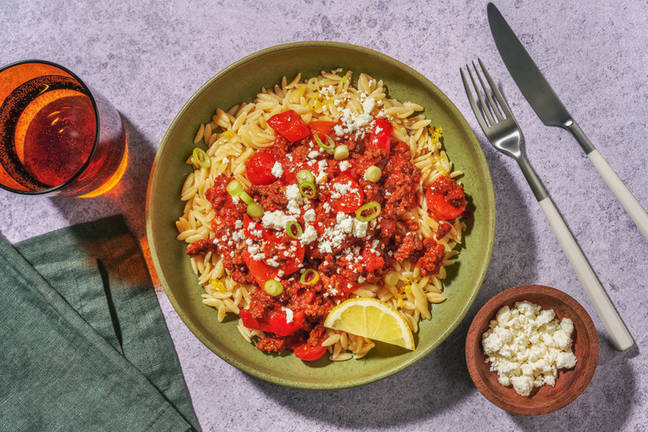 Lemony Beef and Orzo Bowls