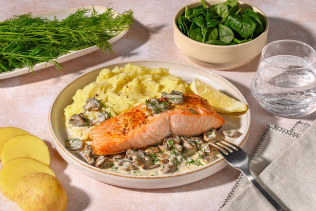 Saumon grillé au citron & salade d'épinards