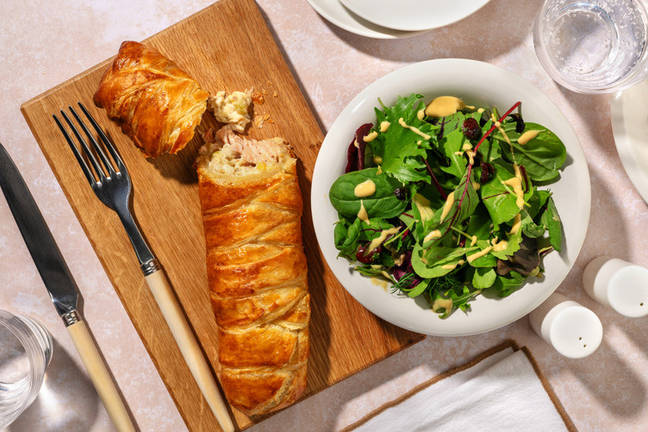 Feuilleté de saumon & fondue de poireau