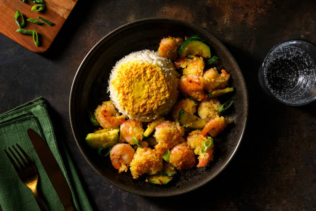 Tempura de crevettes & sauce curry-curcuma