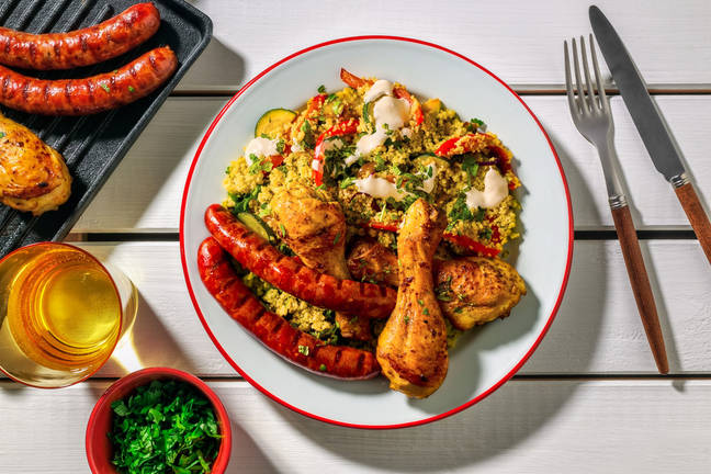 Place au BBQ : merguez, poulet & légumes grillés