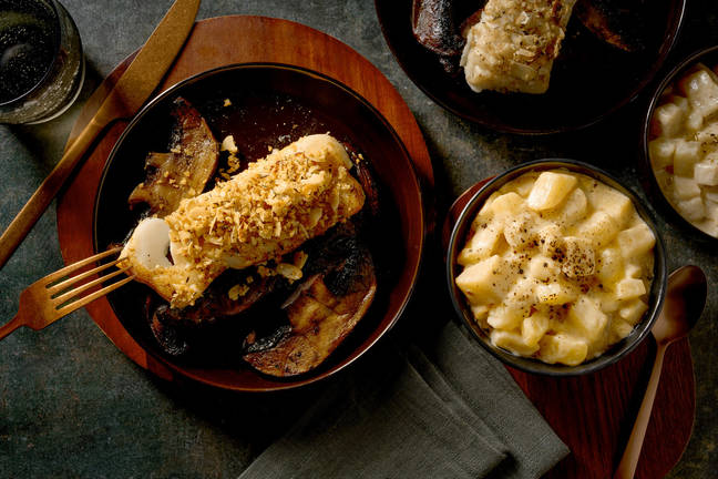 Cabillaud en croûte d'amandes & panais crémeux